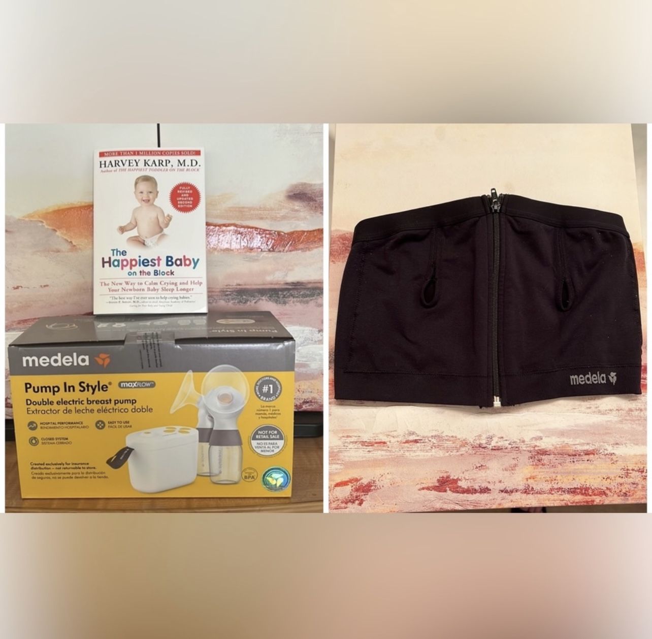 New- Medela Pump In Style Double Electric + Medela Hands Free Pumping Bustier