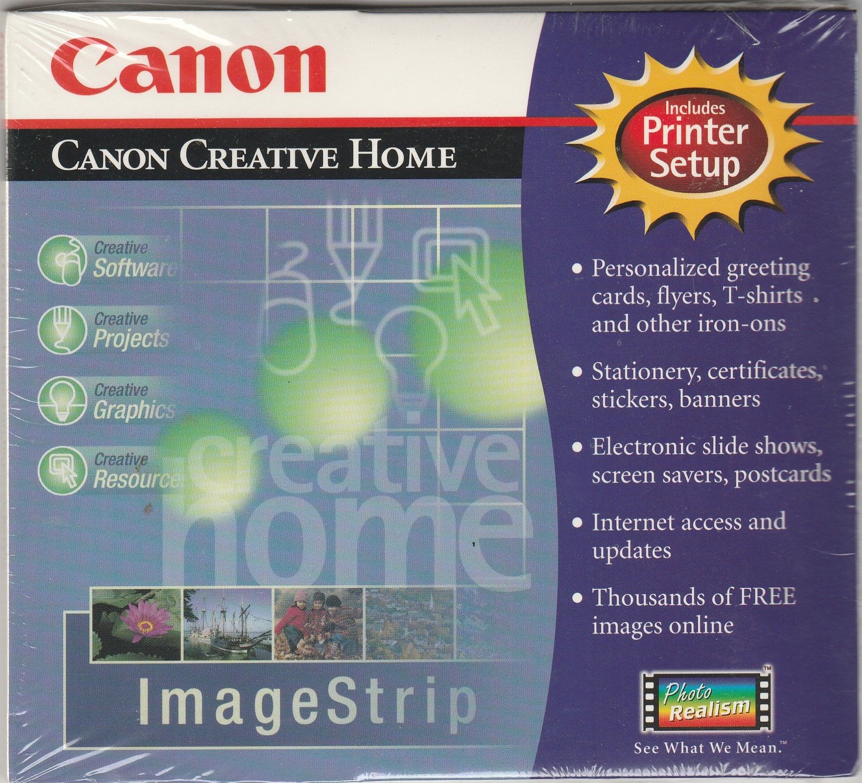 Canon Creative Home & Printer Setup CD ROM for Windows ~ 1999