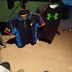 Lot Of 2-- Nautica And Under Armor Short Sleeve Boys Size 7