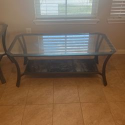 Glass coffee table Rooms 2 Go With Shelf