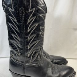 Durango Men's Leather Slip On Cowboy Boots Black Size 9EE Model 16750 Vintage From The 90's