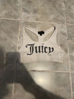 Juicy Couture Y2K “Black Label “ White Sports Bra SZ XS