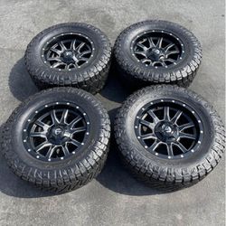 Chevy Toyota Ram Fuel Vandal 18” Wheels And 33” Nitto Ridgerappler Tires Rims Rines