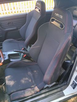 NRG Racing Reclinable Bucket Seats Black