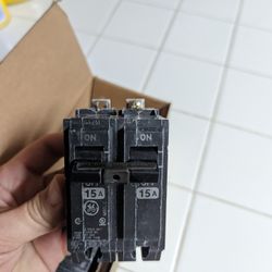 GE 2 Pole 15 Amp Breaker Bolt On