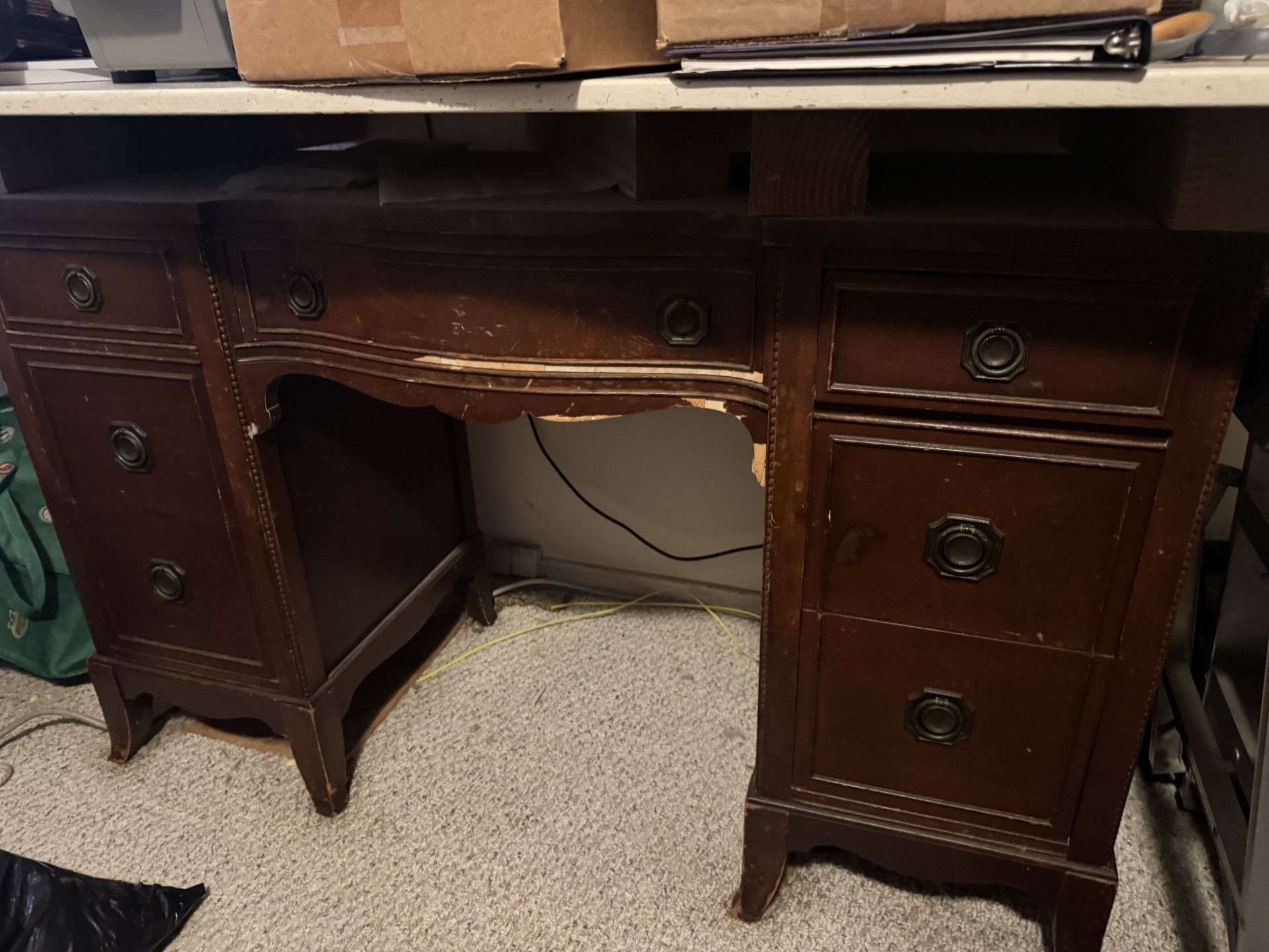 Solid Wood Desk (Needs Love!)