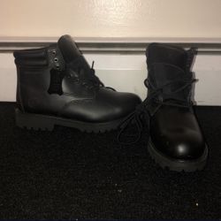 Black Genuine Leather Boots