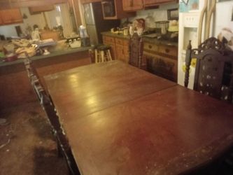 Needs new home very heavy beautiful hand carved teak furniture and China hutch and buffet linen cabinet