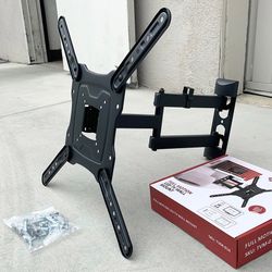 (NEW) $19 Full Motion TV Wall Mount Bracket 17-55 Inch TVs, Dual Arms Tilt Swivel Articulating Max 66Lbs