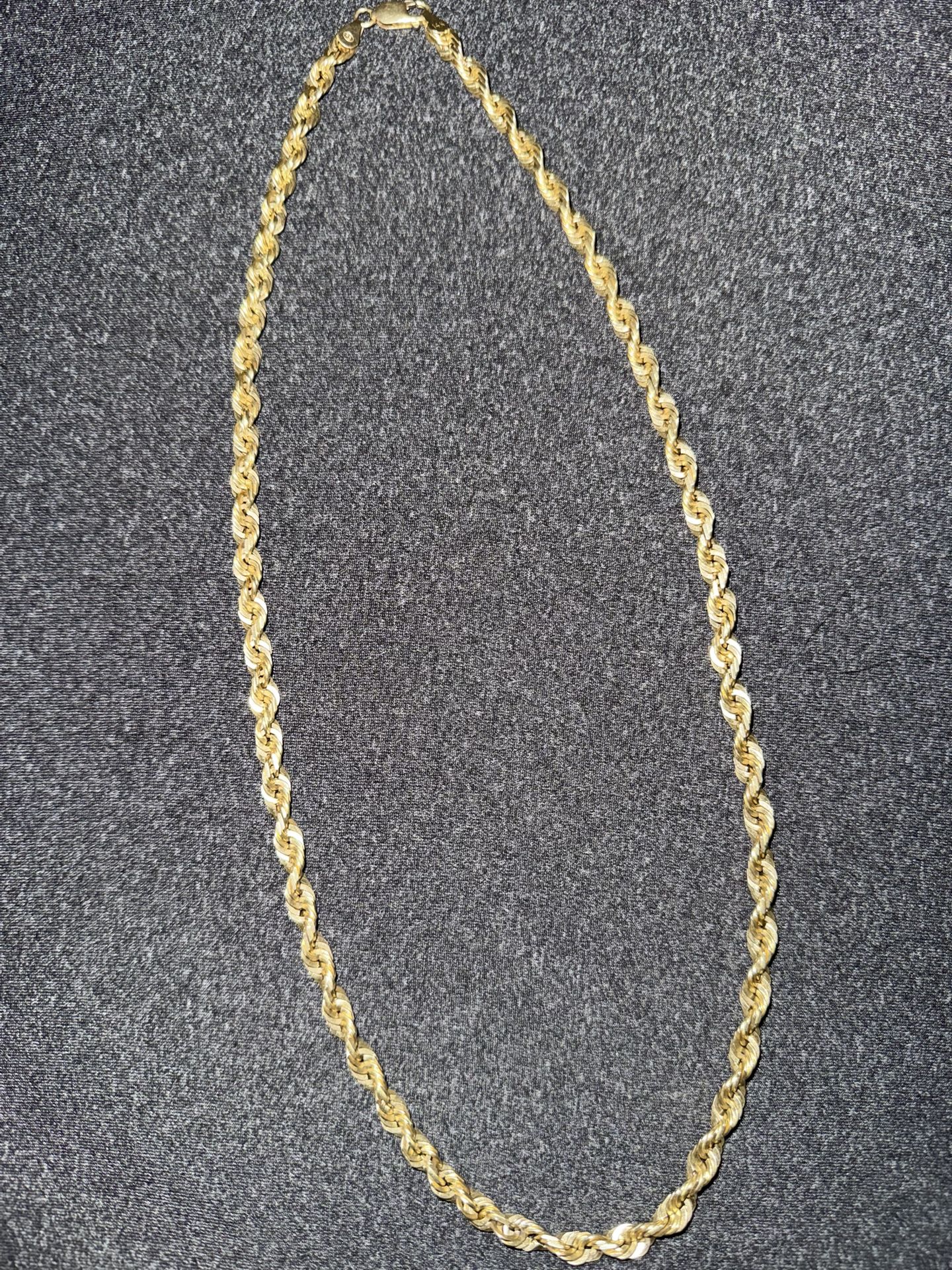 Solid 14K Gold Rope Chain – 22” / 6mm – 51 Grams (Real Gold, Not Plated)