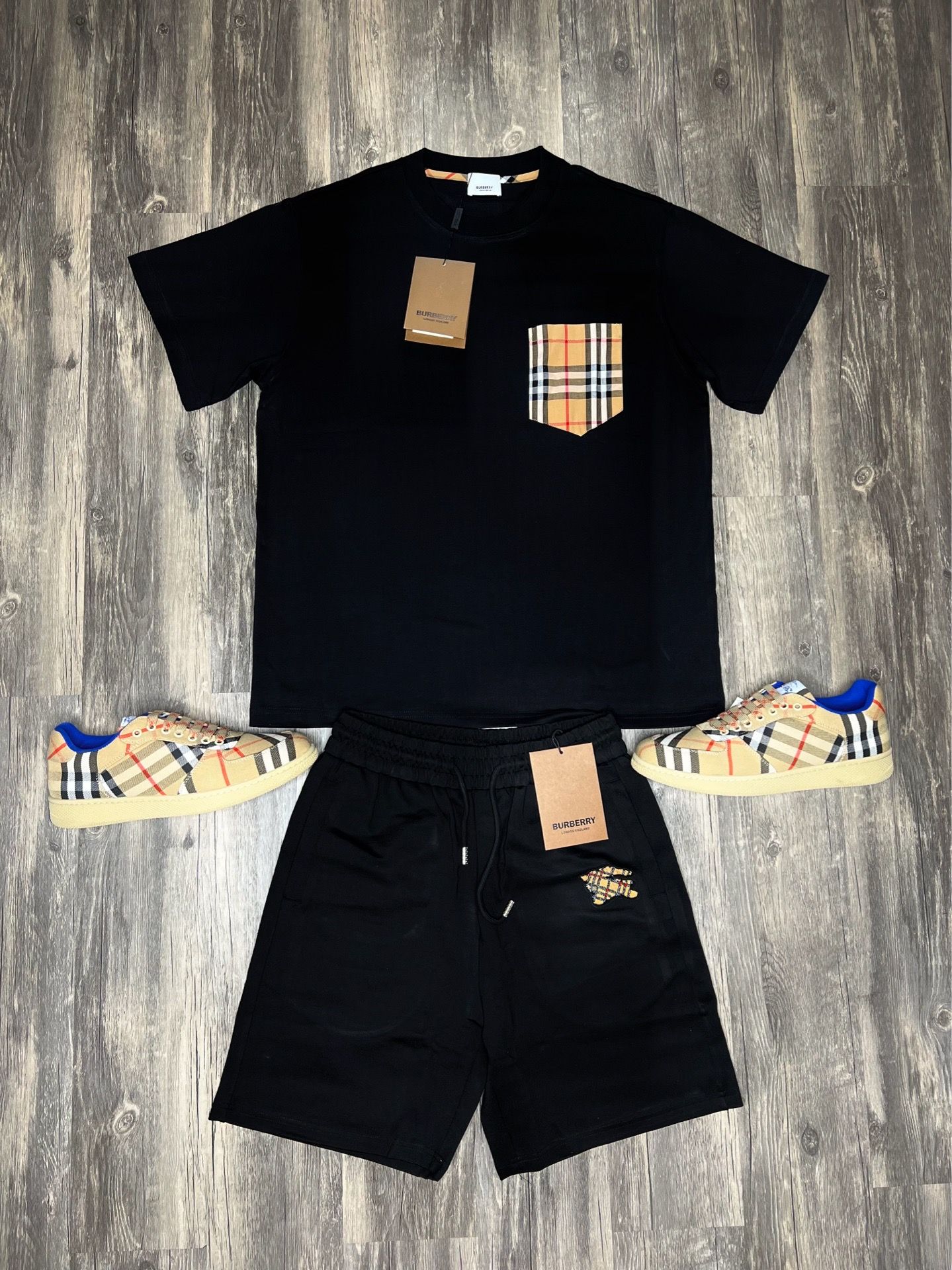 Burberry Shoes With Shirt And Shorts Brand New With Box And Dust Cover