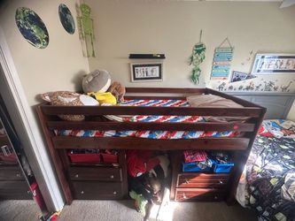 Loft bed with dresser that fits under - twin