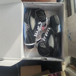  Air Jordan 5 OG Metallic Silver Black And White Jumpman Breaker 