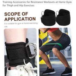 VICASKY 2Pcs Ankle Straps for Cable Machines Portable Leg Training Accessories for Resistance Workouts at Home Gym for Thigh and Hip Exercises