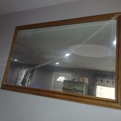 Huge Mirror With Wooden Frame
