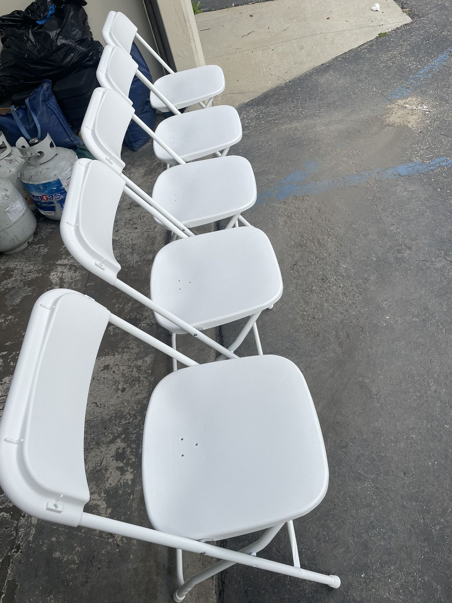 NEW Premium Folding White Chairs