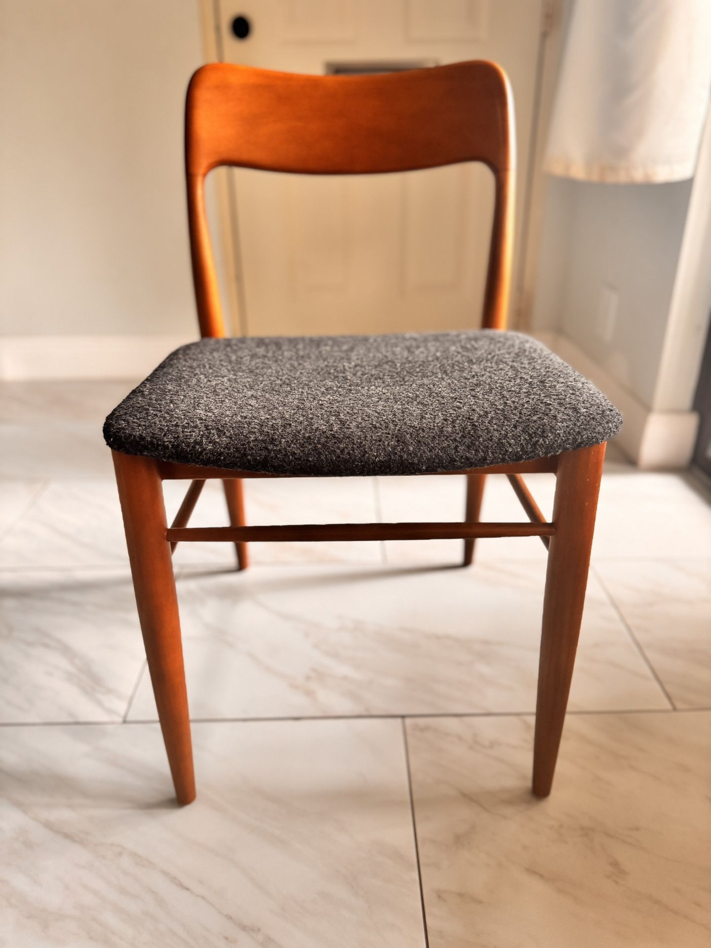 Crate and Barrel Tate Warm Brown Wood Dining Chair 