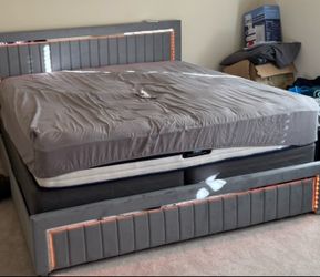 King LED light bed frame