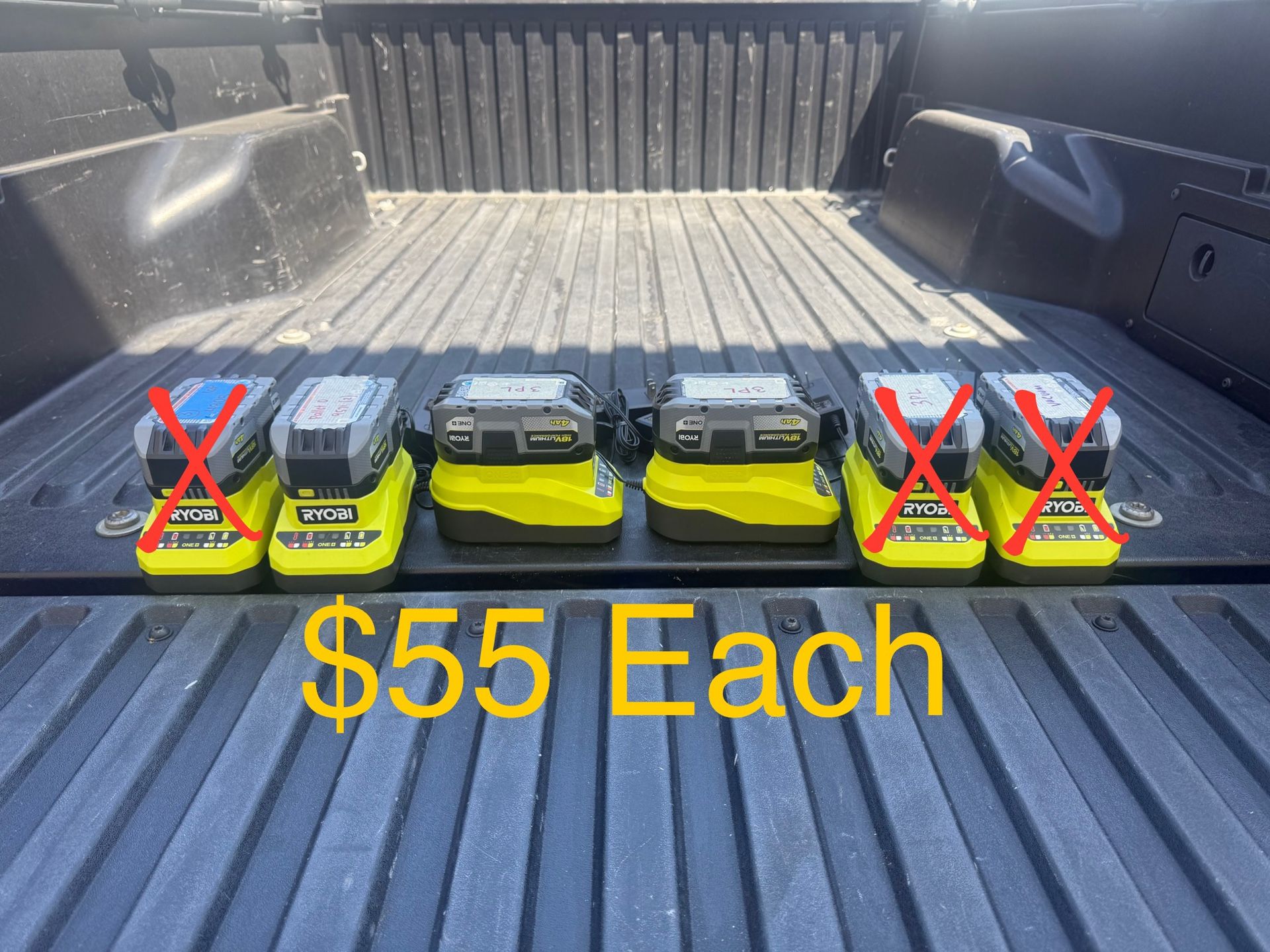 RYOBI ONE+ 18V 4.0 Ah Lithium HIGH PERFORMANCE Battery & Charger Starter Kit **$55 Each**