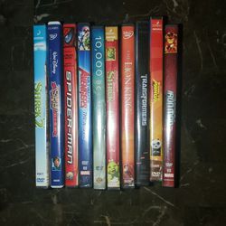 Movie Discs Of Shrek, Spiderman, Lion King, Kung Fu Panda, And More 