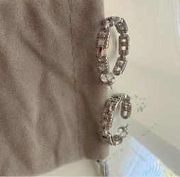 Sterling Silver hoop earrings Au750 over