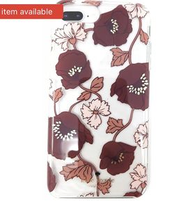 BNIB~Kate Spade Protective iPhone 8+ case dream floral red gold