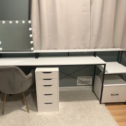 Long Computer Desk w/ Drawer