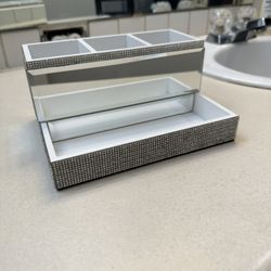 Mirror Rhinestone makeup organizer 