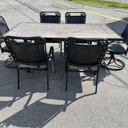 Beautiful Aluminum Patio Set Large Table And 6 Chairs