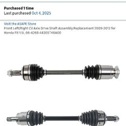 Front Left/Right CV Axle Drive Shaft Assembly Replacement 2009-2012 for Honda Fit 1.5L 66-4(contact info removed)5TK6A00