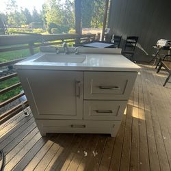 Sink Cabinet With Sink And Faucet 