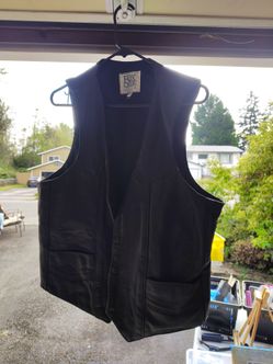 Fox Creek Leather Black Motorcycle Vest