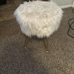 White Fluffy Stool