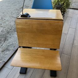 Beautiful Antique Desk  School & Chair.