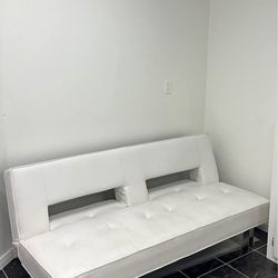 Modern White Futon In Like New Condition