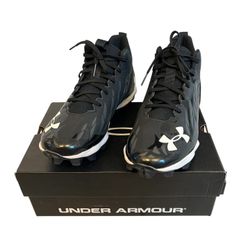 Under Armour Black and White Cleats, Size 6Y