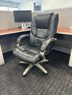 Black Leather High-Back Executive Office Chair
