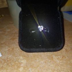 Size 6 Promise Ring Sterling Silver White Sapphire