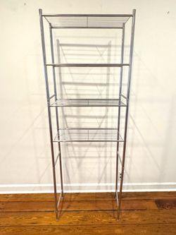 Chrome Over-the-Toilet 3-Tier Wire Shelving Unit - 24” x 11” x 67” - CLEAN