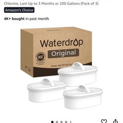 Waterdrop Filter Replacement for All Waterdrop Pitcher Filtration System, WD-PF-01A Plus, Reduces PFAS, PFOA/PFOS, Chlorine, Last Up to 3 Months or 20