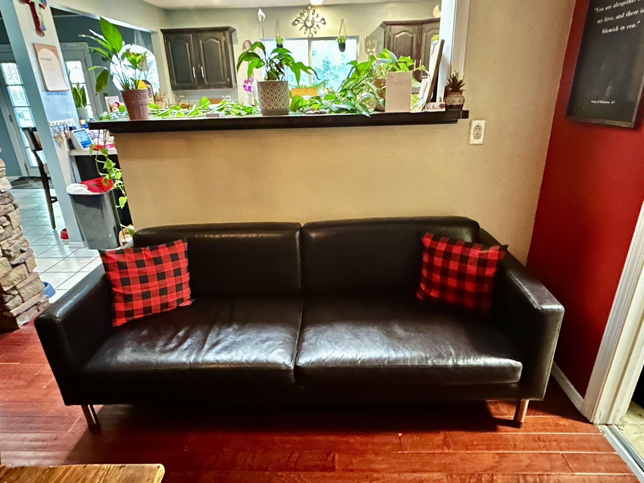 Dark Leather Couch 🛋️