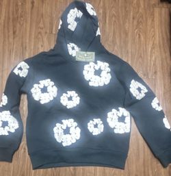 COTTON WREATH HOODIE DARK BLUE