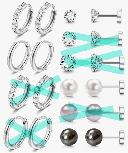 Surgical Steel Flat Back Earings