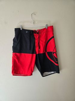 Volcom Red and Black Board Shorts