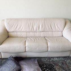 Leather sofa. No rips some wear and flakes good condition