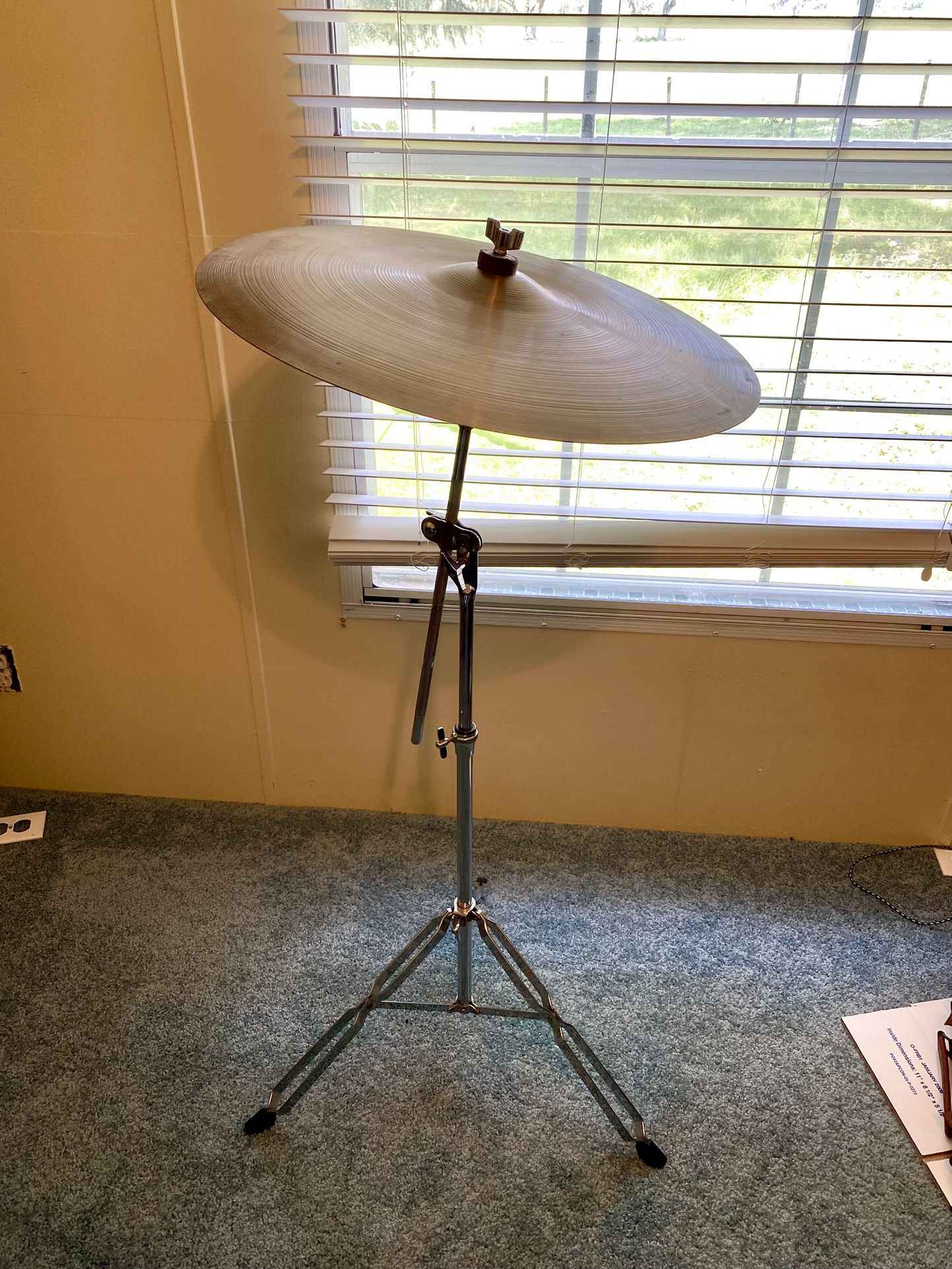 Vintage Zildjian Cymbal And Stand