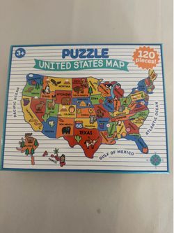 Horizon Group USA United States Map Puzzle 120-Piece Interlocking Cardboard 3+