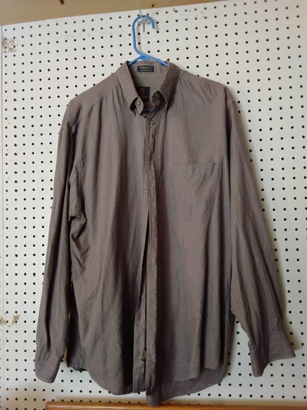Trade Savile Row Mens Button Up Shirt Size 16.5 34-35 Made In Hong Kong 100% Cotton