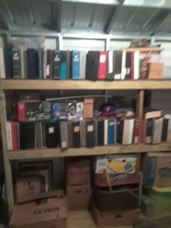 Card collection football and baseball.