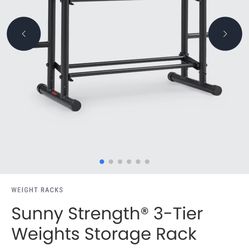 Sunny Strength 3-Tier Weights Dumbbell Storage Rack Dumbbells